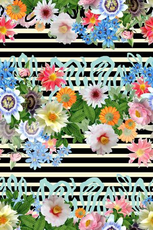 黑白条纹印花华亿平台图片