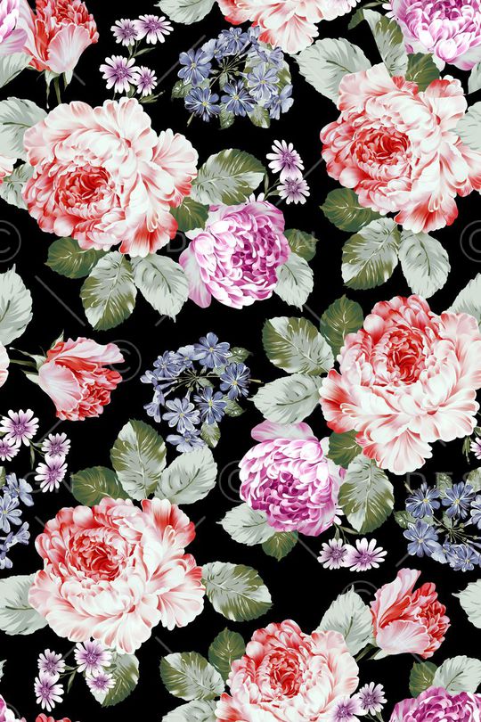 浪漫花卉印花华亿平台图片