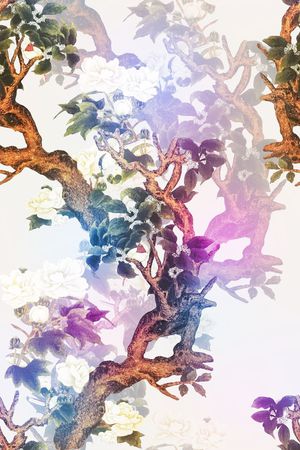 树枝印花华亿平台图片