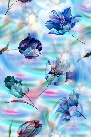 花卉印花华亿平台图片