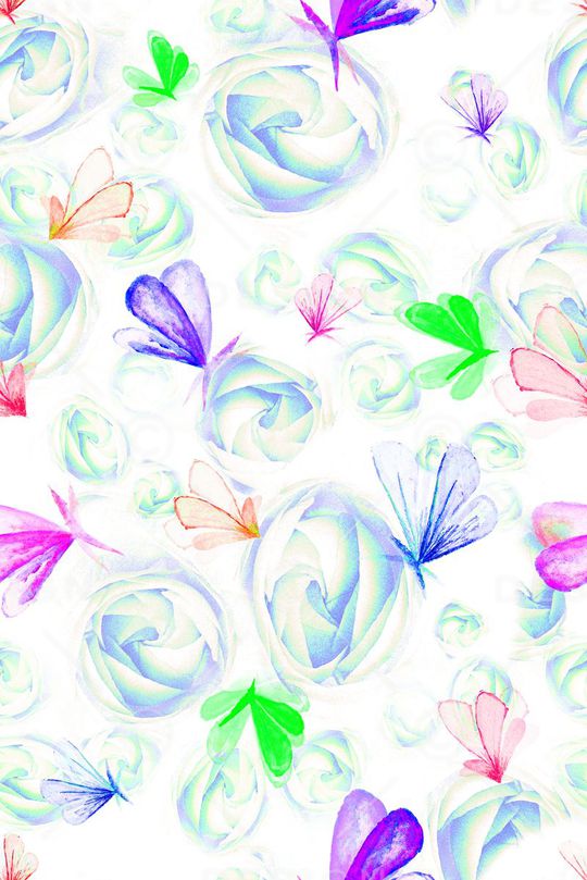 蝴蝶印花华亿平台图片