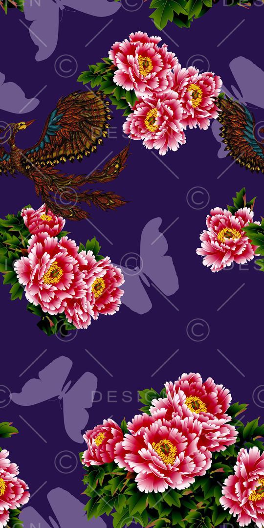 牡丹印花华亿平台图片