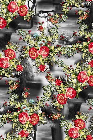 牡丹印花华亿平台图片