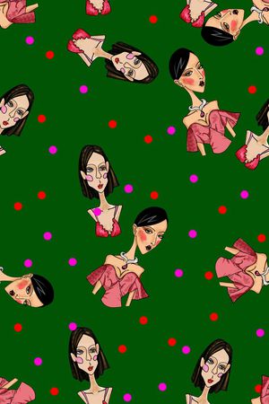 原创手绘。流行时尚印花华亿平台图片