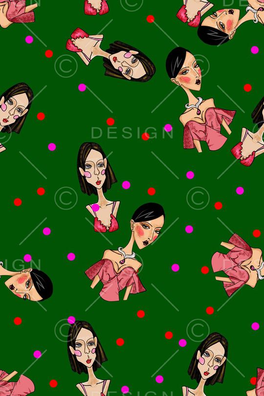 原创手绘。流行时尚印花华亿平台图片