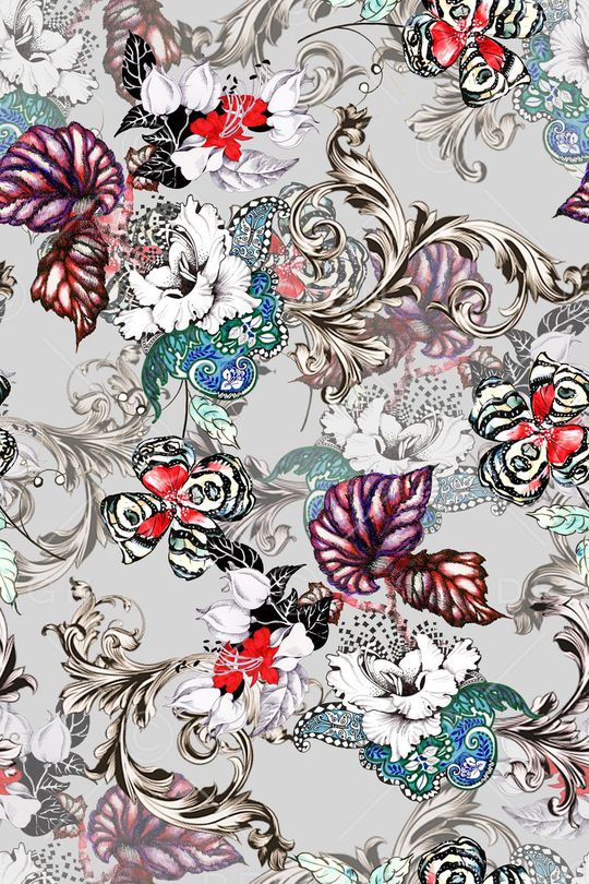 欧式卷草印花华亿平台图片