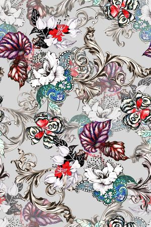 欧式卷草印花华亿平台图片