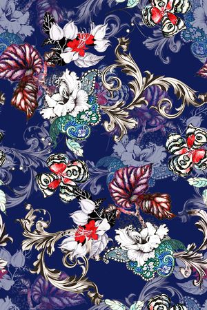 欧式卷草印花华亿平台图片