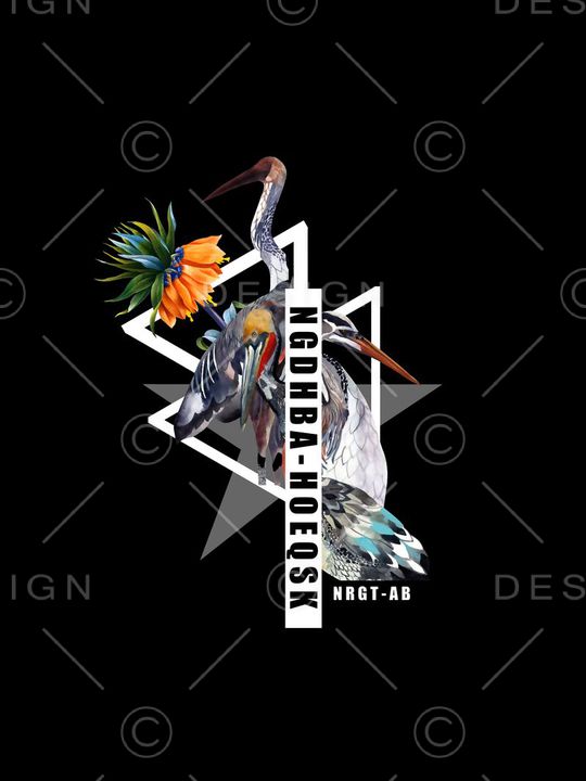 男装花鸟印花华亿平台图片