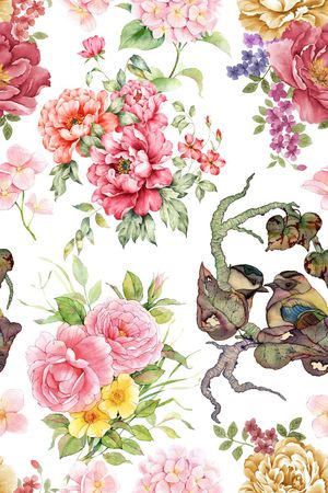 花鸟印花华亿平台图片