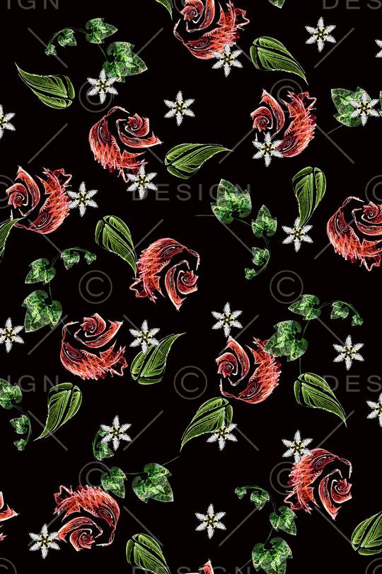 抽象花卉印花华亿平台图片