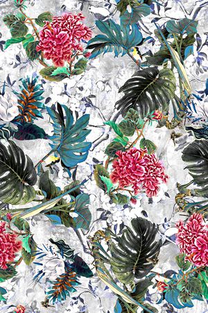 花卉印花华亿平台图片