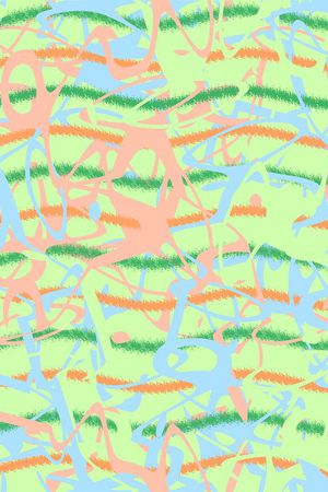 波浪色彩涂鸦印花华亿平台图片