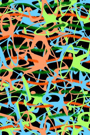 波浪色彩涂鸦印花华亿平台图片