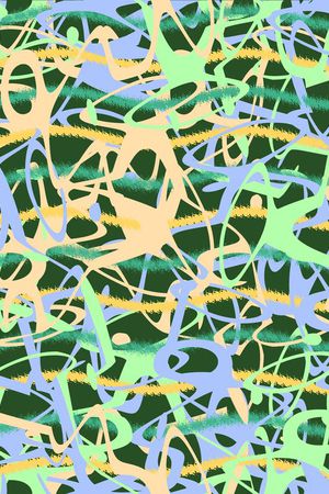 波浪色彩涂鸦印花华亿平台图片