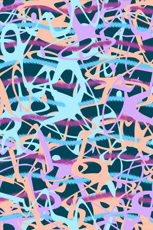 波浪色彩涂鸦印花华亿平台图片