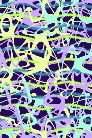 波浪色彩涂鸦印花华亿平台图片