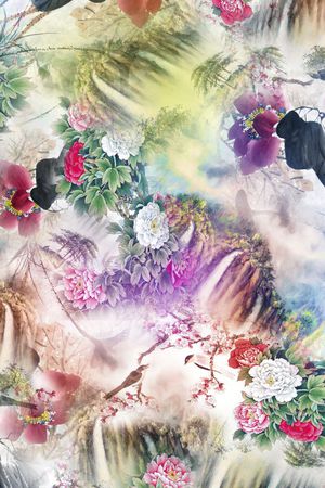 中国画印花华亿平台图片