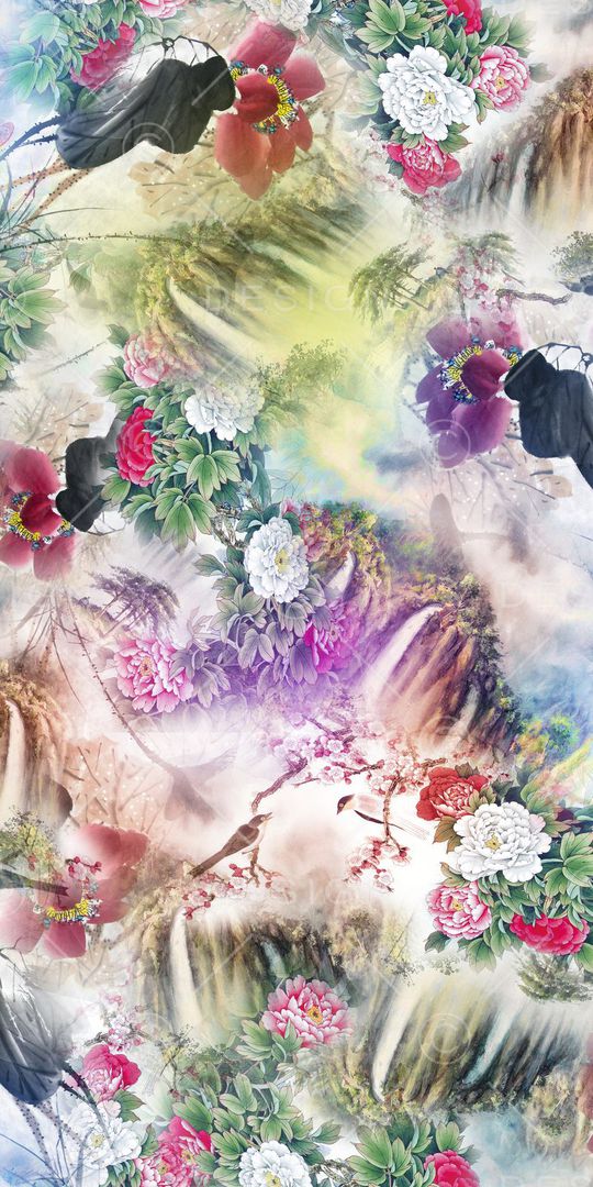 中国画印花华亿平台图片