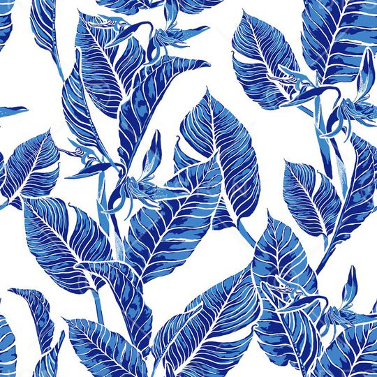 天堂鸟花印花华亿平台图片