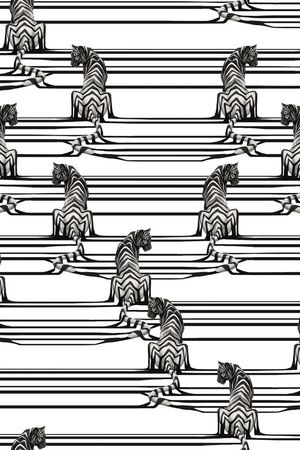 黑不死条纹老虎印花华亿平台图片