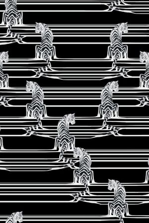 黑不死条纹老虎印花华亿平台图片