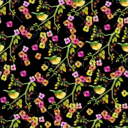 花鸟印花华亿平台图片