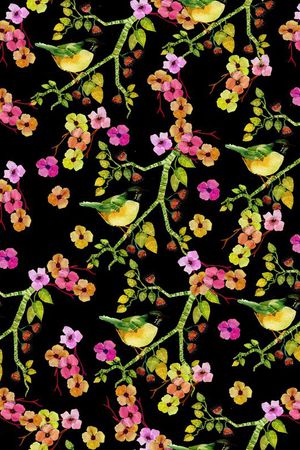 花鸟印花华亿平台图片