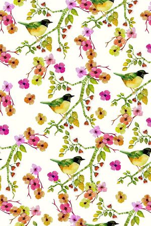 花鸟印花华亿平台图片