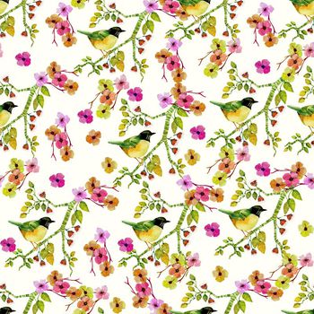 690326-鸟语花香白