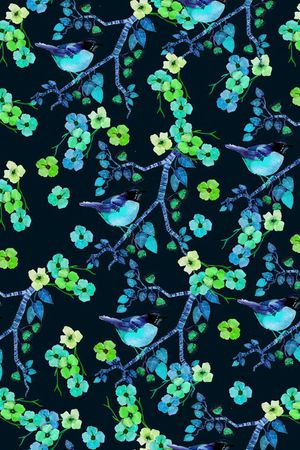 花鸟印花华亿平台图片