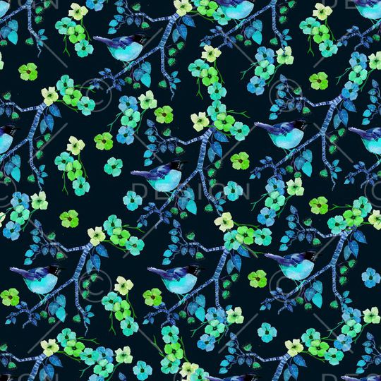 花鸟印花华亿平台图片