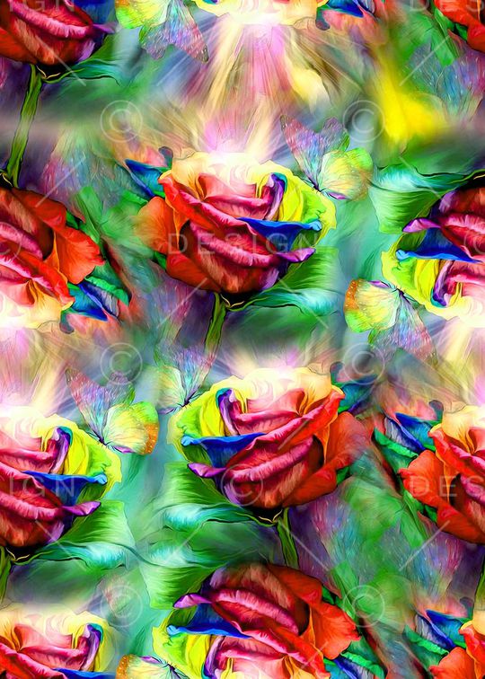 数码艺术花卉印花华亿平台图片