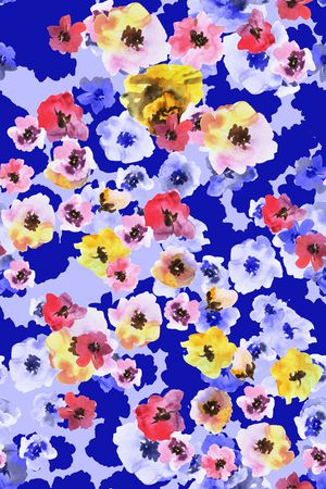 花朵手绘印花华亿平台图片