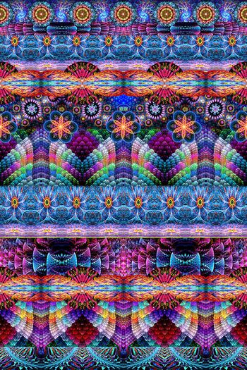 民族风花卉印花华亿平台图片