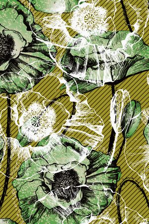 抽象荷花印花华亿平台图片