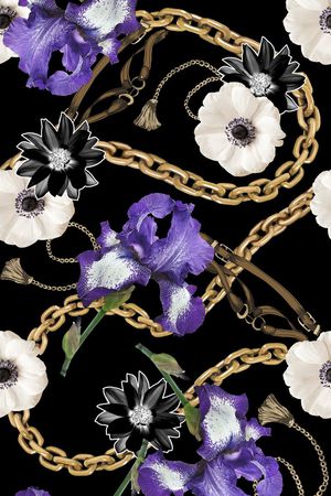 大牌金属链条印花华亿平台图片