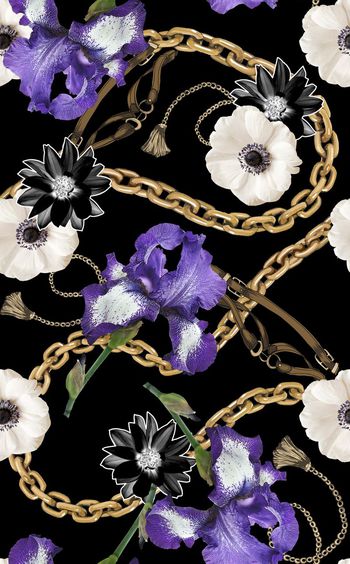 大牌金属链条印花华亿平台图片