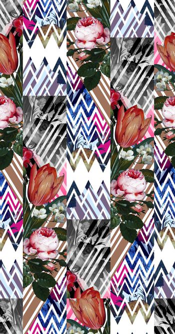 花卉、油画、几何、拼接印花华亿平台图片