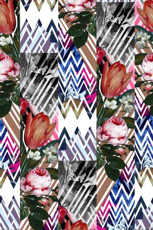 花卉、油画、几何、拼接印花华亿平台图片