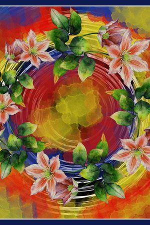 花卉印花华亿平台图片