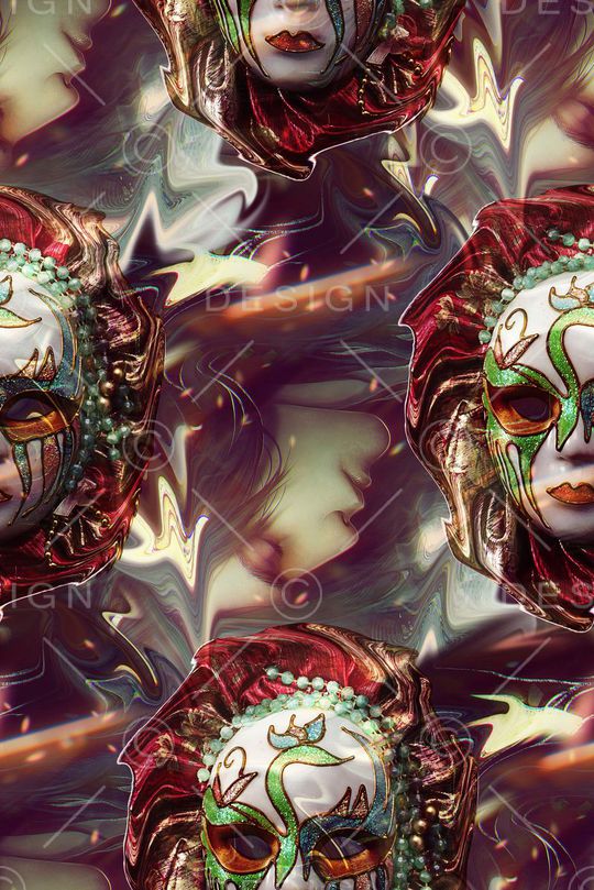 面具戏谱印花华亿平台图片