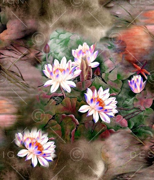 水墨画印花华亿平台图片