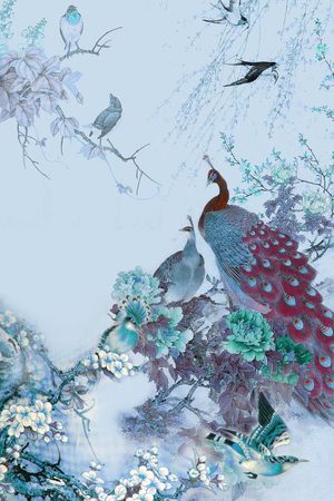 牡丹印花华亿平台图片