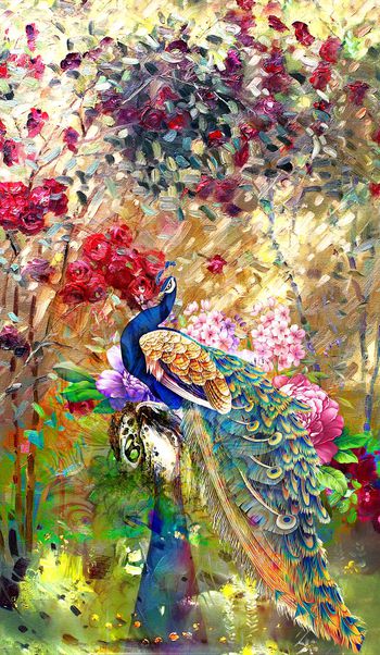 花鸟印花华亿平台图片