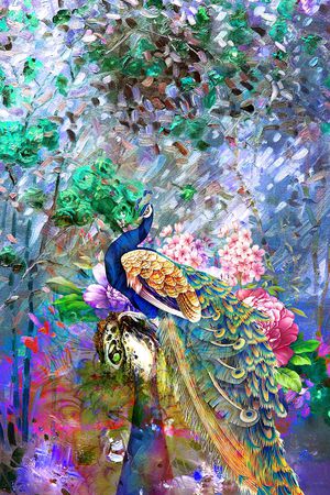 花鸟印花华亿平台图片