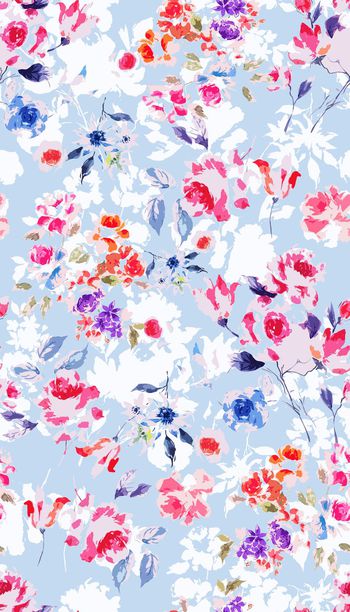 691019-816水彩花卉 小清新 衬衫 女装