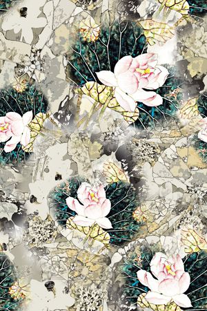 荷花印花华亿平台图片