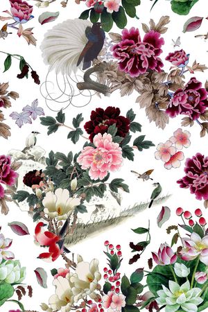 牡丹印花华亿平台图片