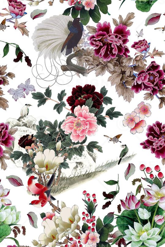 牡丹印花华亿平台图片